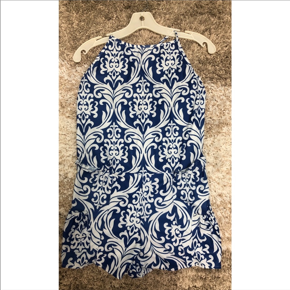 Blue Patterned Romper - image 1